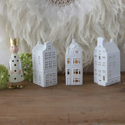 Lichthaus Set Amsterdam Holland Lichthäuser für Teelichter Teelichthaus Porzellanhaus weiß &Klevering Lichthaus kaufen Soulbirdee Online Shop Herbstdeko weihnachtsdeko Kerzenständer Kerzenhalter Kerzendeko Trend Neu