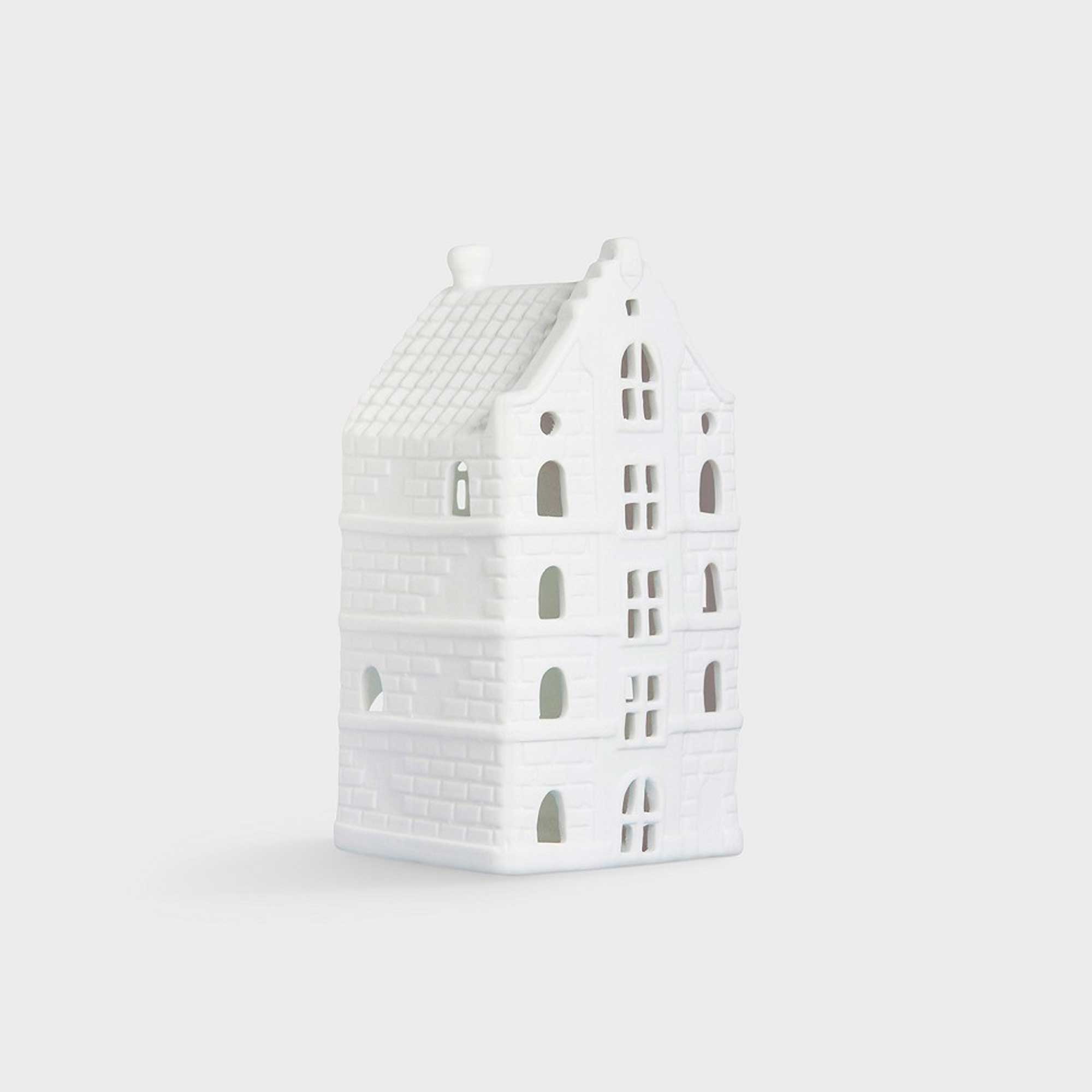 Lichthäuschen Grachtenhaus Wallen Lichthaus aus Amsterdam Teelichthaus weiß &Klevering Lichthaus kaufen ✓ Soulbirdee OnlineShop