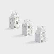 Lichthäuser 3 Set Kanalhäuser No. #2 Goldene Bucht Teelichthaus Amsterdam Klevering Grachtenhaus Lichthaus weiß | Soulbirdee Onlineshop 3er Set Kanalhäuser Nummer #2 | Teelichthäuser aus Amsterdam von Klevering. Lichthäuser für Teelichter Lichthausdeko