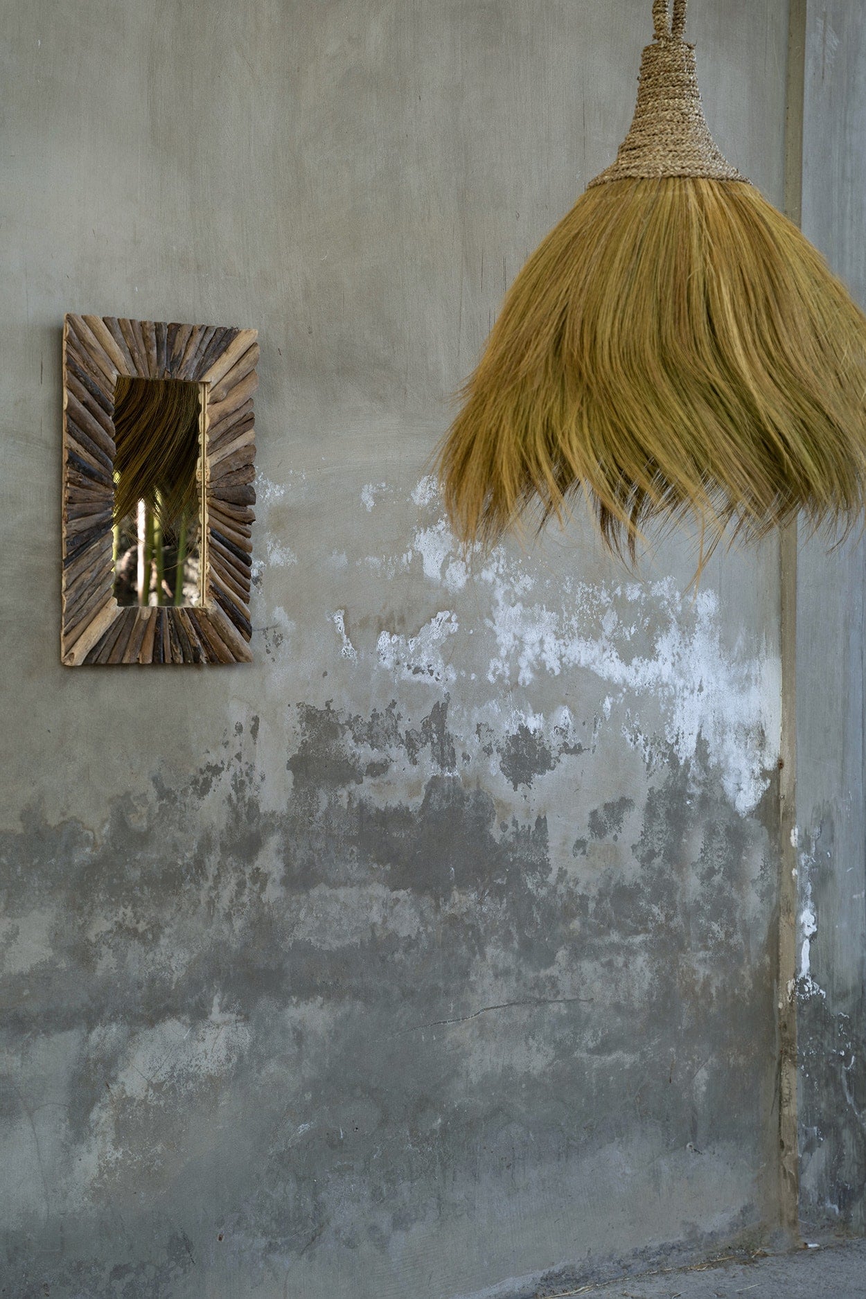 Detail Lampenschirm geflochten JARE009N-L Gras Bazar Bizar Soulbirdee Webshop makiki