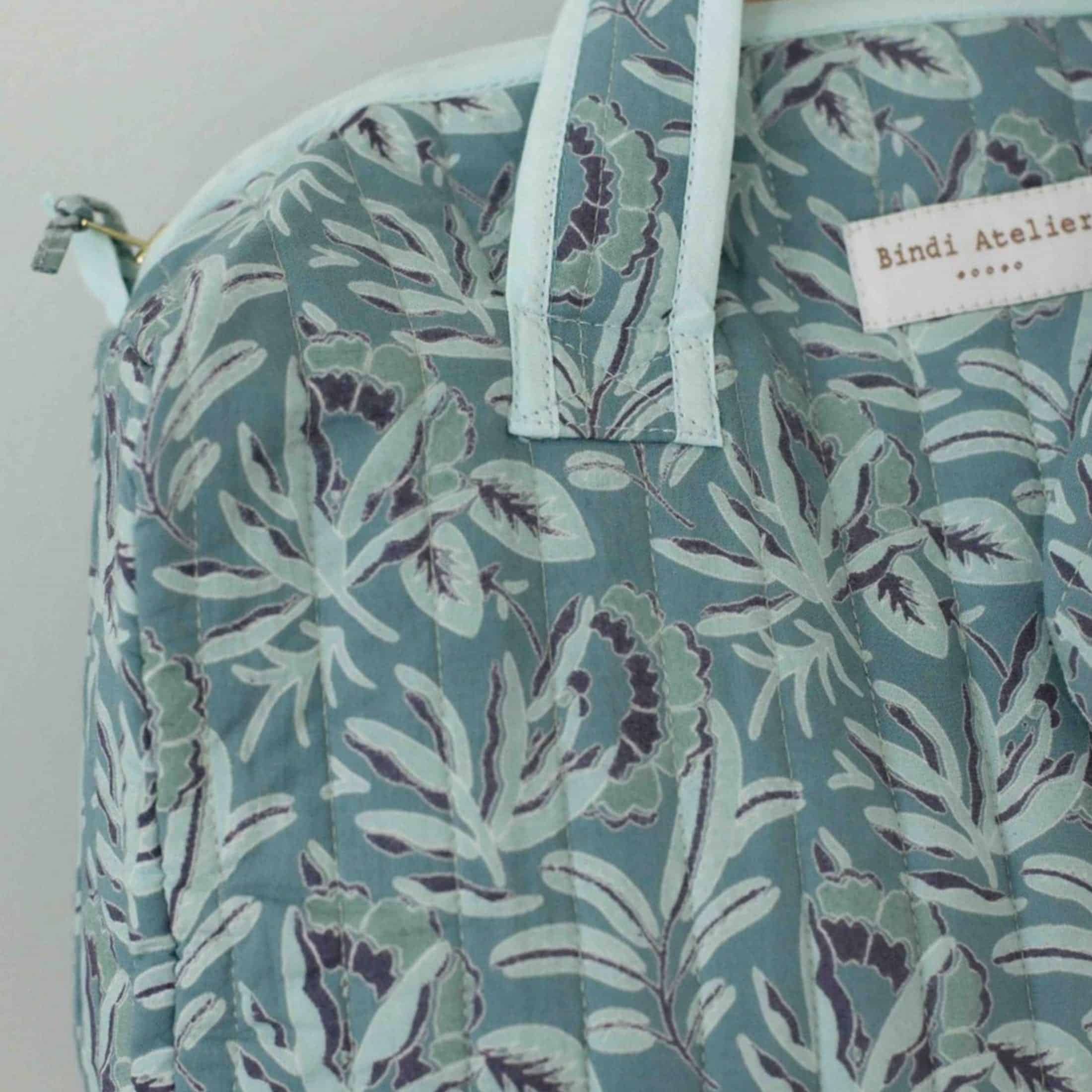 Mama bag blau baumwolle stoff muster blumen 