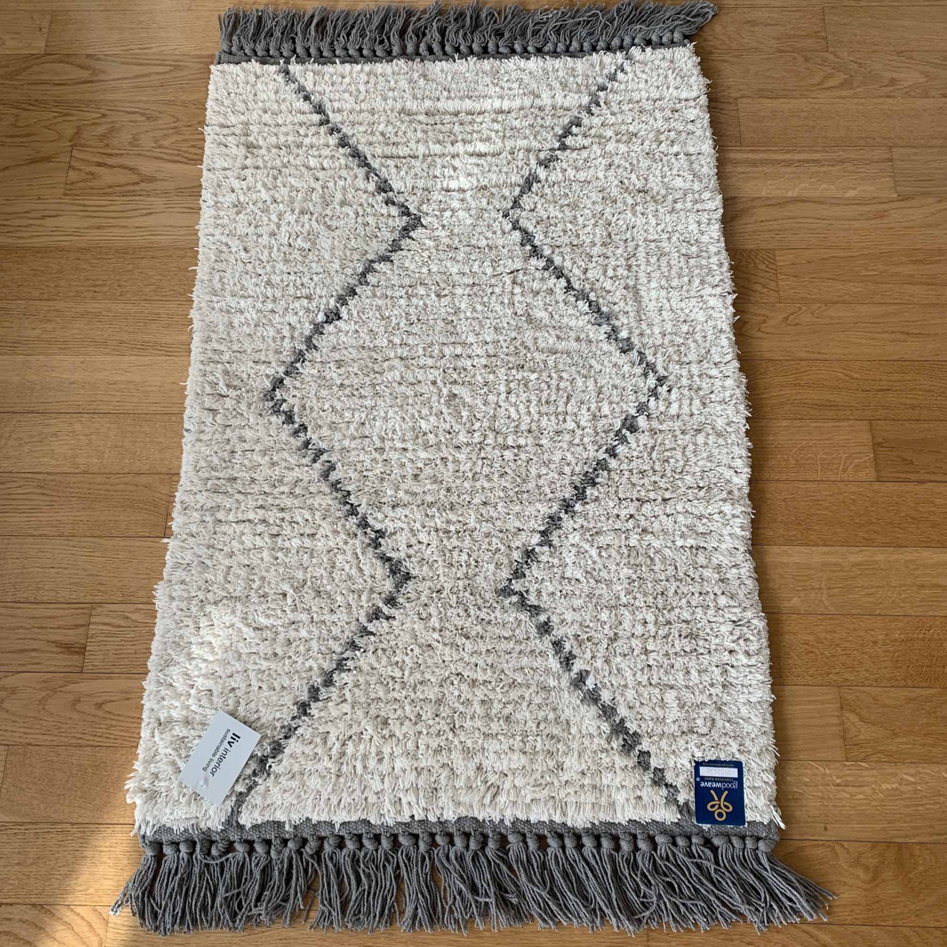 Marokkanischer Teppich Berber Läufer in Beige und Grau in 60x90 Beni Ourain Stil bei Soulbirdee