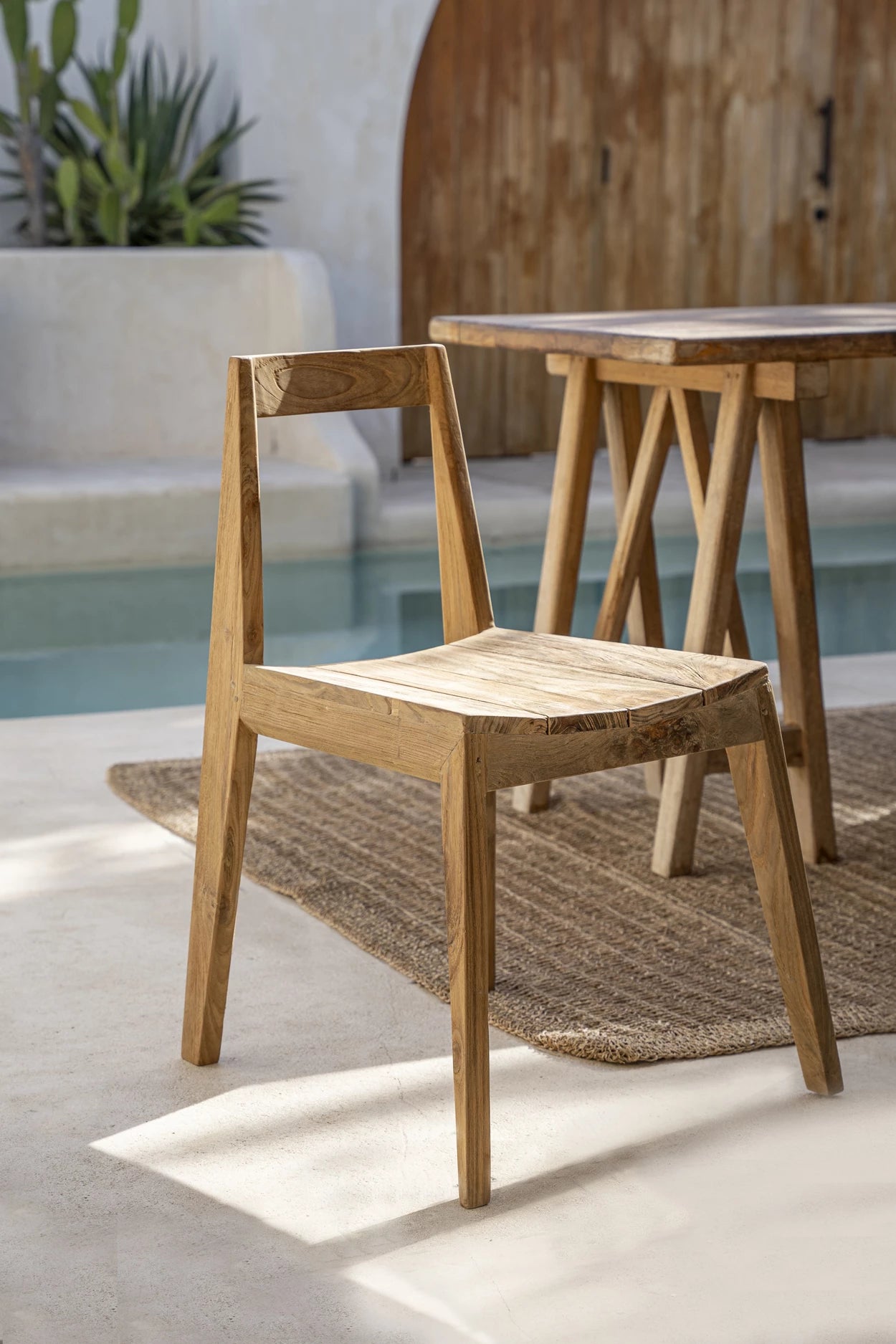Moderner Stuhl Esstischstuhl für den Esstisch Teakholz-Stuhl Holzstuhl Teak Outdoor recyceltes Teakholz Esszimmerstuhl kaufen Soulbirdee Onlineshop