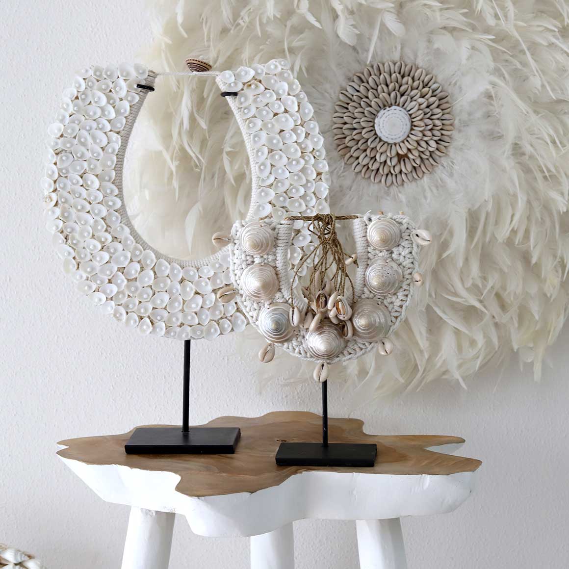 Muschelkette Ornament Boho Style Deko Weiss Luna Oceana Soulbirdee Onlineshop