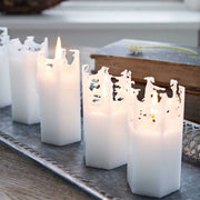 Weiße Spinnweb-Kerze 2 Größen Adventskranz Kerzendeko Netz Netzkerze Netzmuster Affari Stearin Stumpen-kerzen für die Weihnachtsdeko kaufen Kranz bei Soulbirdee Onlineshop Weihnachtsshop