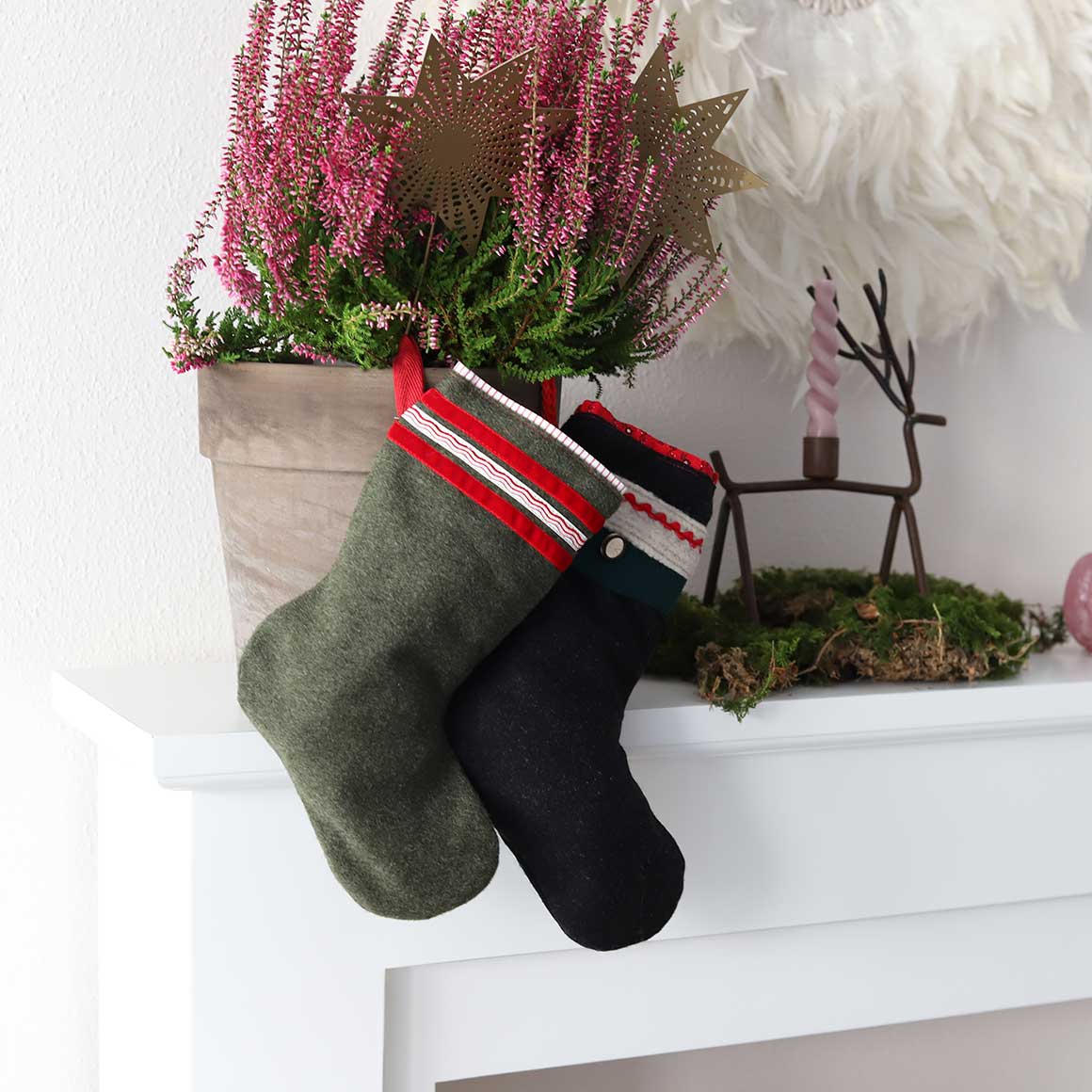 Nikolausstiefel Nikolaus Stiefel Strumpf Chiemgau Tracht Weihnachtsdeko Advent Deko Geschenk Weihnachtsdeko kaufen Soulbirdee Weihnachtsshop