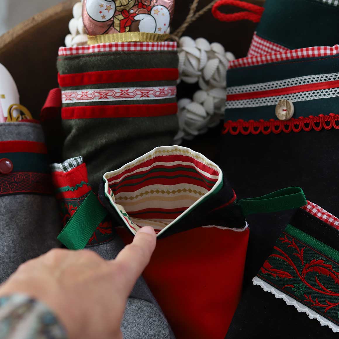 Innen Nikolausstiefel Nikolaus Stiefel Strumpf Chiemgau Tracht Weihnachtsdeko Advent Soulbirdee Onlineshop
