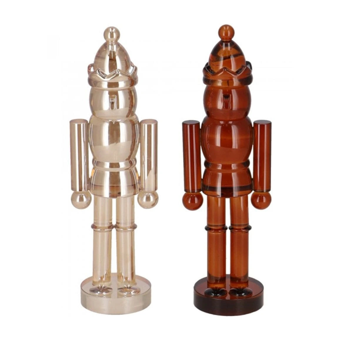 Eleganter Nussknacker Valentin aus Polyresin in Braun und Champagner Beige