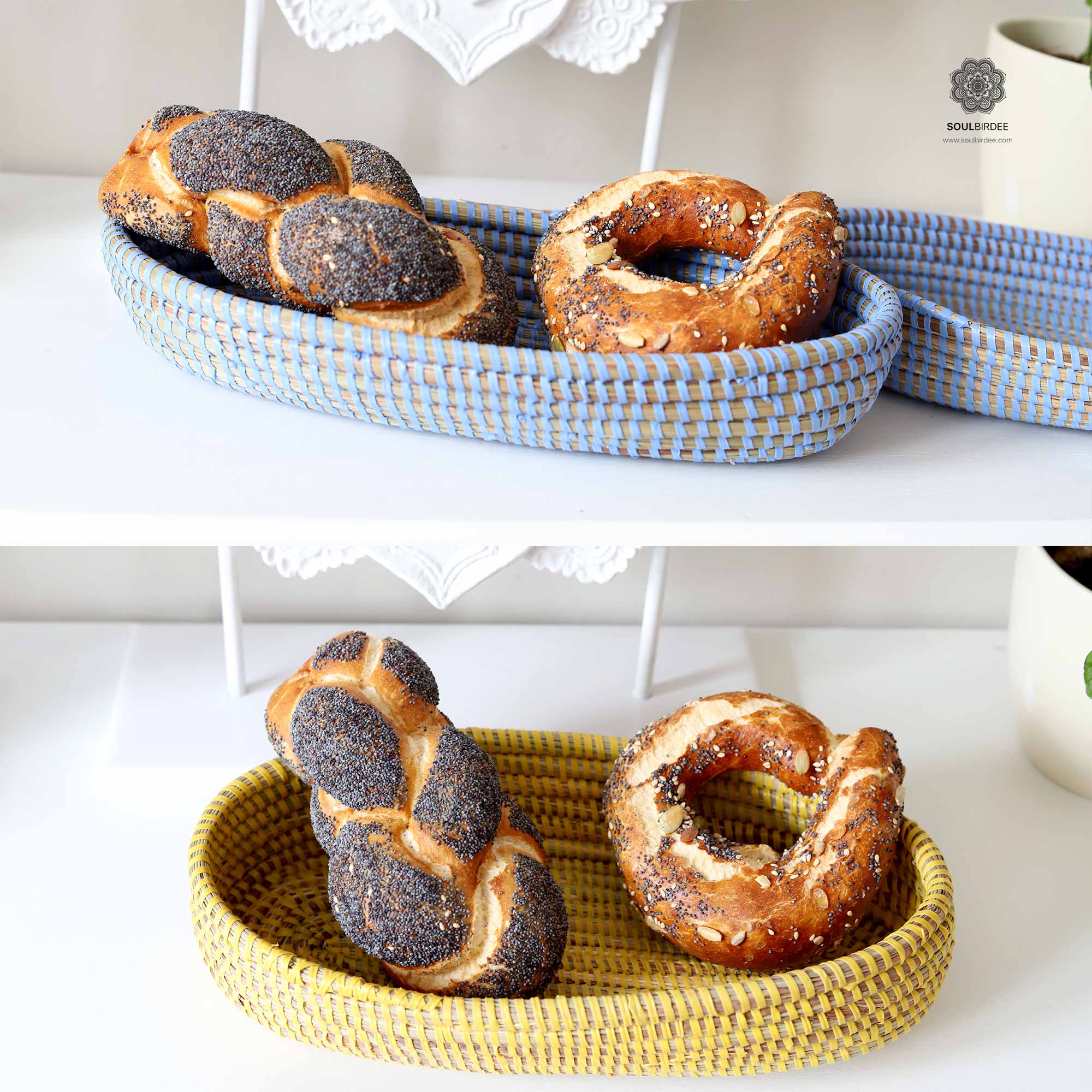 OSTERNESTCHEN ♥ Brotkorb Brotkörbchen Buntes Körbchen aus Afrika als Osternest oder Brotkorb. Osterdeko & Tischdeko kaufen, Soulbirdee Onlineshop