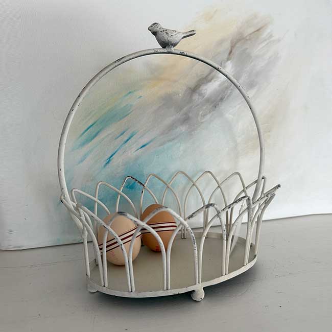 Osterdeko Deko Osternest Shabby Chic landhaus weiss soulbirdee onlineshop