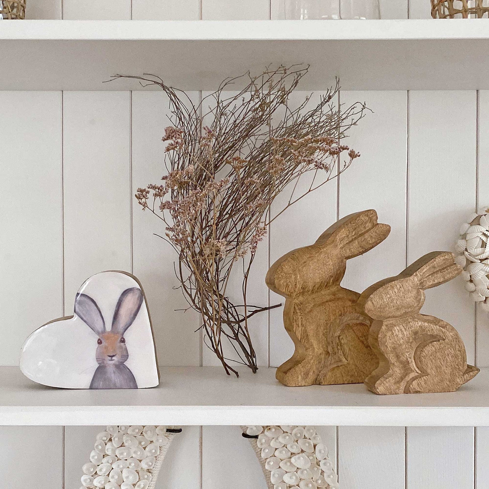 Hase Sitzend Deko Hase Kunststein Deko Weiß H27cm