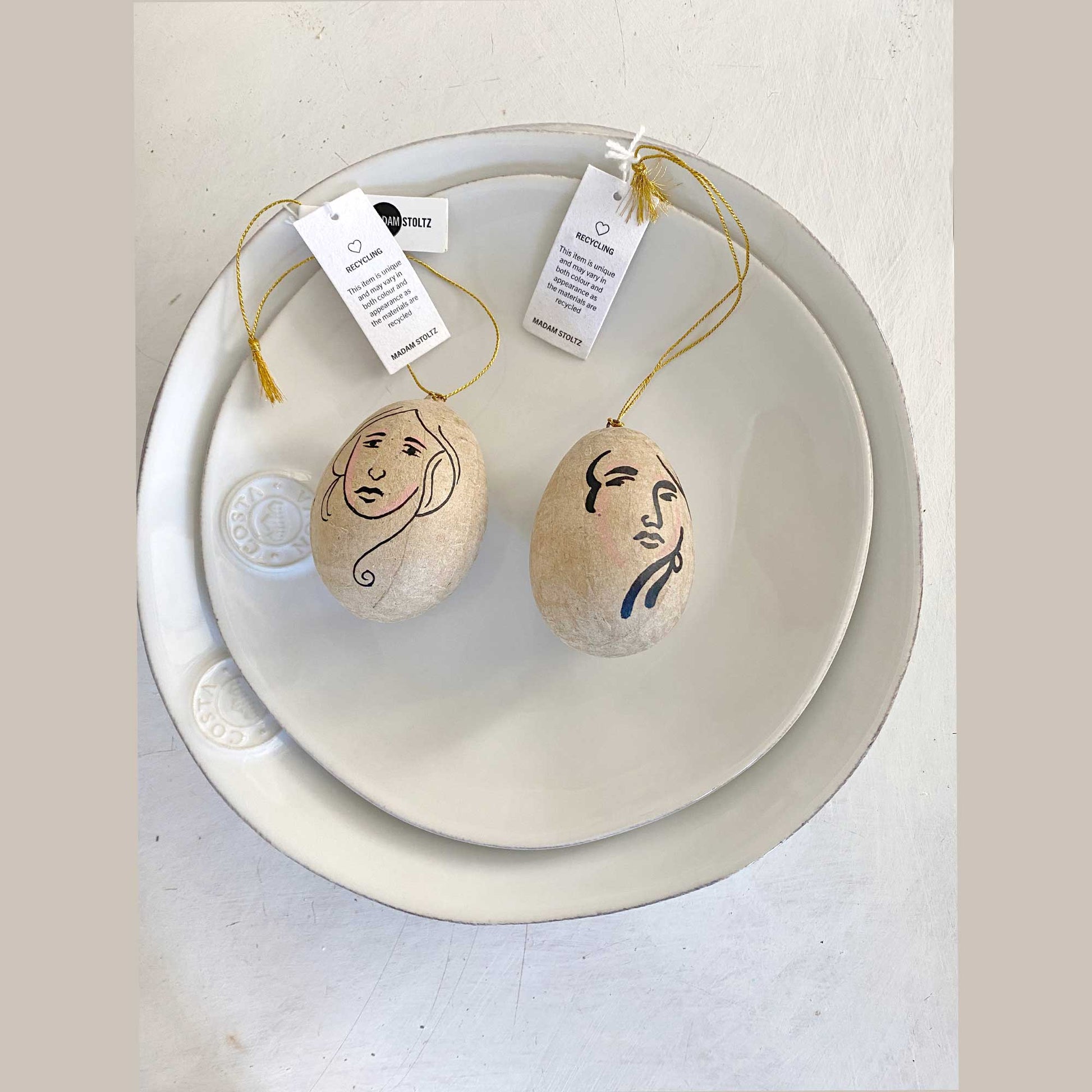 Osterei Pappmache nachhaltig handgemacht papier madamstoltz soulbirdee onlineshop
