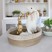 Osterkorb gold weiss geflochten Gras afrikanisch soulbirdee onlineshop groß deko ostern nest Soulbirdee
