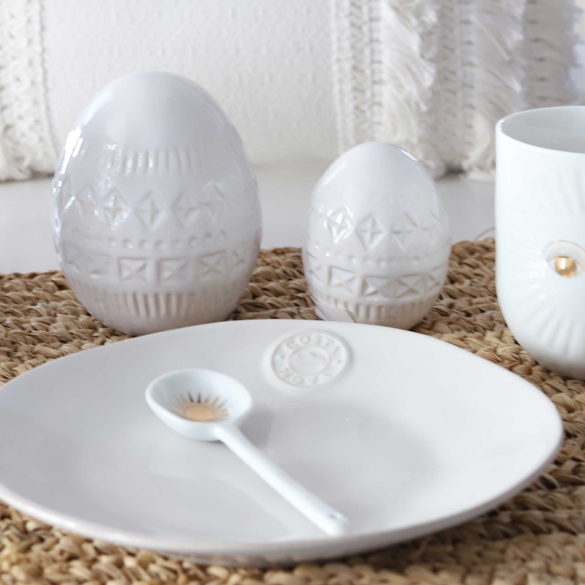 Ostern Eier in Weiss aus Schweden
