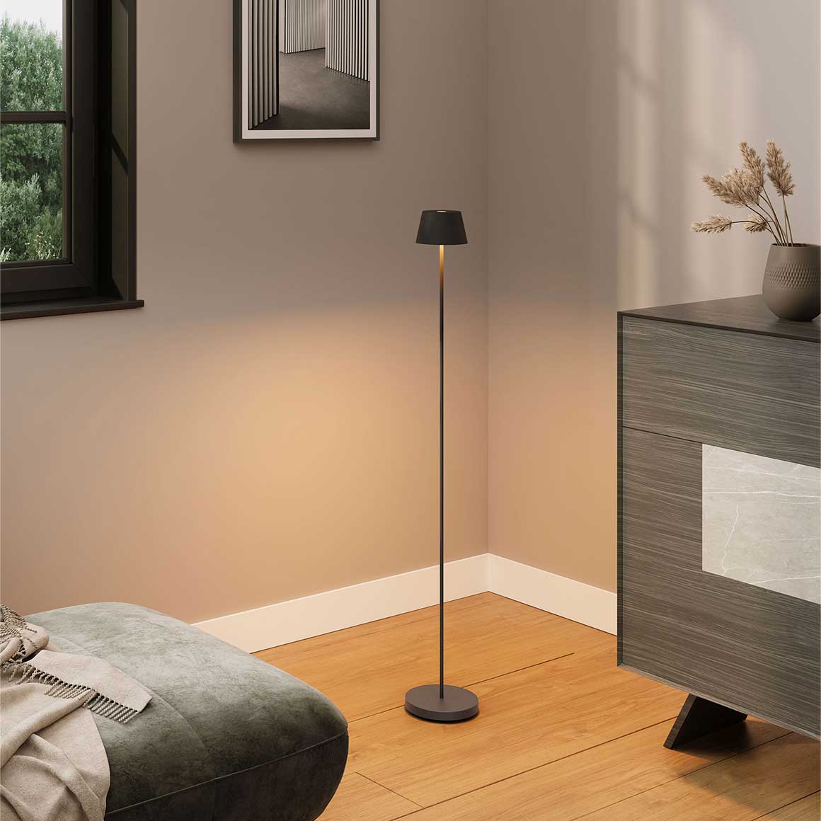 Outdoor Lampe schwarz | Outdoor Stehlampe schwarz | Stehlampe schwarz | Terrassenlampe | Dimmbar, Modern | Villeroy Boch | Lampe kaufen | Soulbirdee Lampenshop