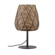 Outdoor Tischlampe Lollo | Outdoor Lampe Poly Rattan | Top Qualität | Lampe für Draußen Beleuchtung Landhaus Tischleuchte | Braun Schwarz witterungsbeständig wetterfest Soulbirdee Lampenshop