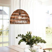 Pendelleuchte RATTAN Rattan Lampe aus gedrehtem Rattan die ein bezauberndes Lichtmuster gibt ♥ Wohnzimmer Hängelampe ♥ Soulbirdee Lampenshop