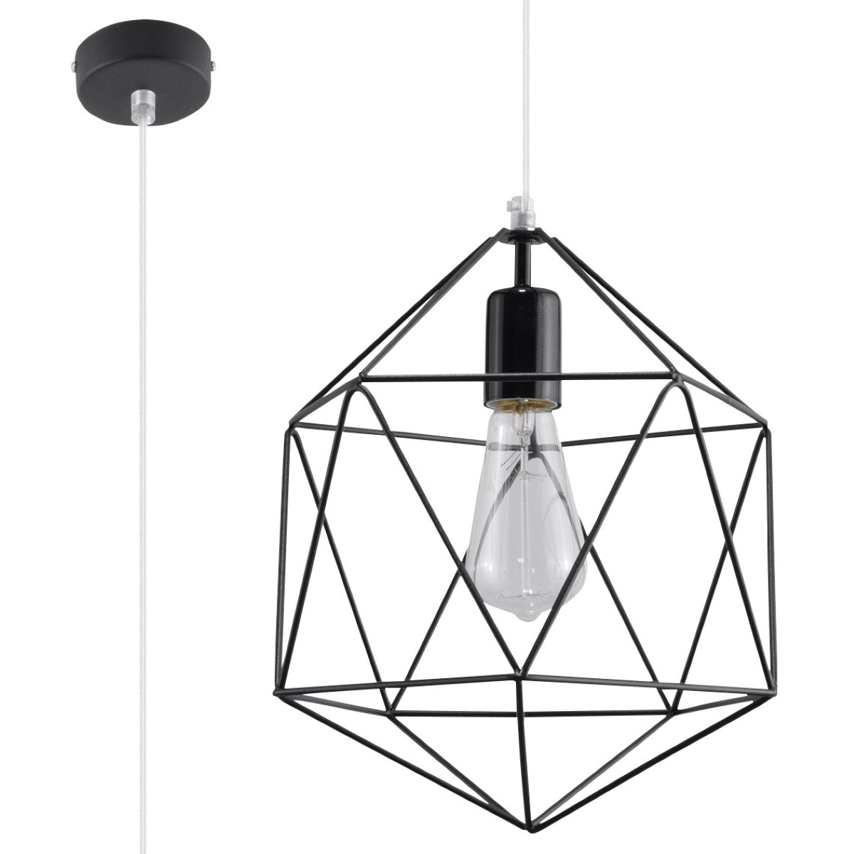Pendelleuchte Metall schwarz Diamant Prisma skandinavische Hängelampe Industrial style Polen europäisch Scandi nordisch Pendelleuchte kaufen Soulbirdee Onlineshop Lampenshop