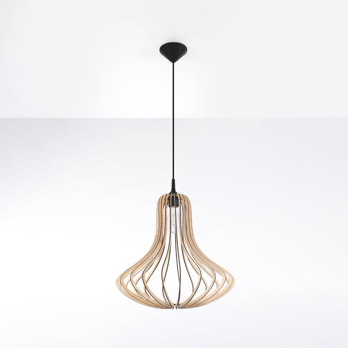 Pendelleuchte aus Holz geeignet als Esstischlampe, Holzlampe für den Esstisch Wohnzimmer Lampe kaufen Beleuchtung Lampenshop Soulbirdee
