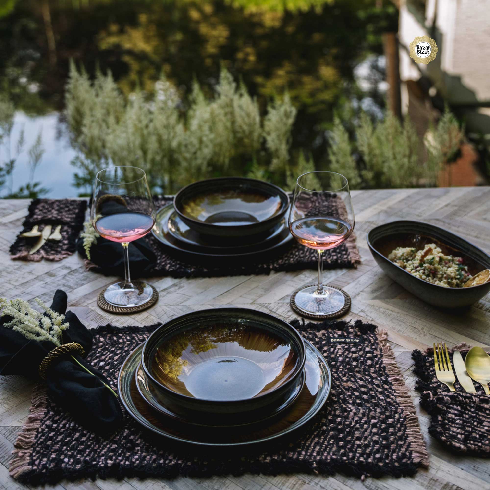 Platzdecken INIE004BCo-SET4 Fransen Bazar Bizar Boho Stil Tischsets Tischdekoration Soulbirdee Online shop