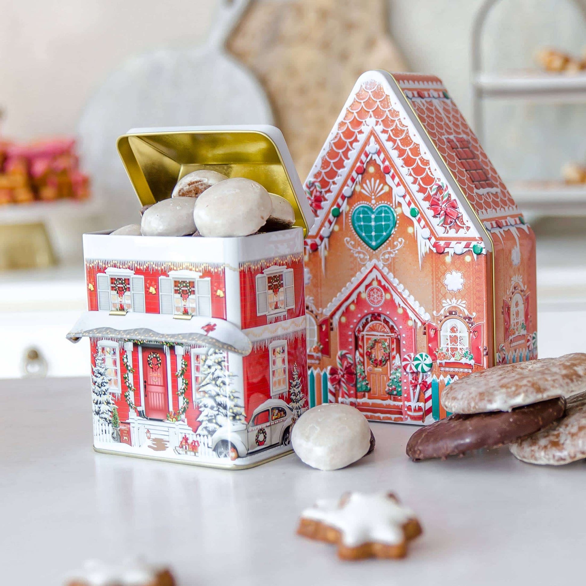 aufbewahrung kekse Plätzchendose Haus | Geschenkidee Weihnachtsdeko