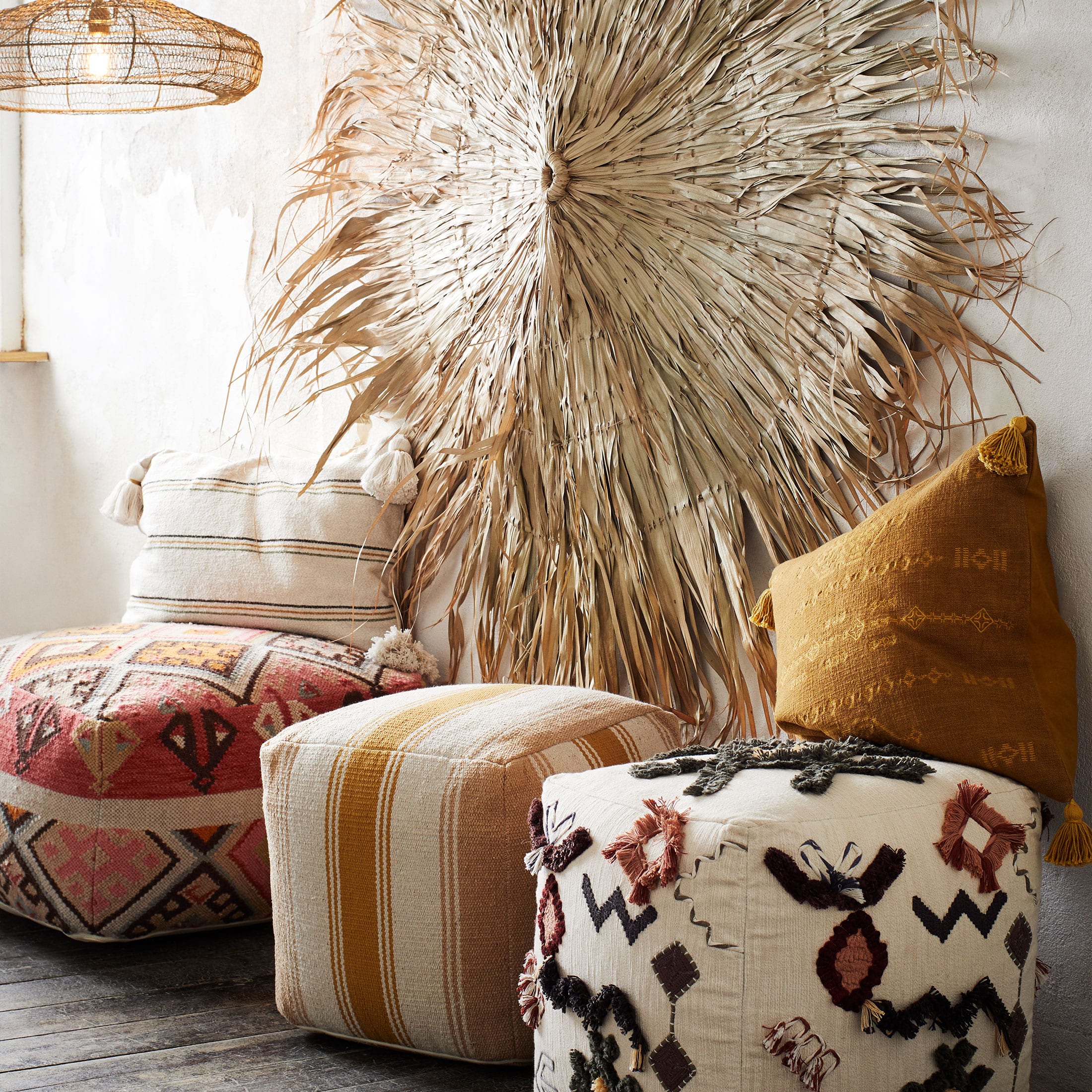 Sitzkissen Pouf Mia von Madam Stoltz Hocker aus einem marokkanischen Kelim Soulbirdee 