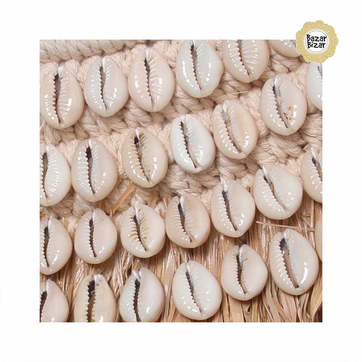 Muschel Deko Detail Spiegel rund Coastal Wandspiegel Gras Maritim Bazar Bizar BALE067NW-L-75 Boho Ibiza Soulbirdee Shop