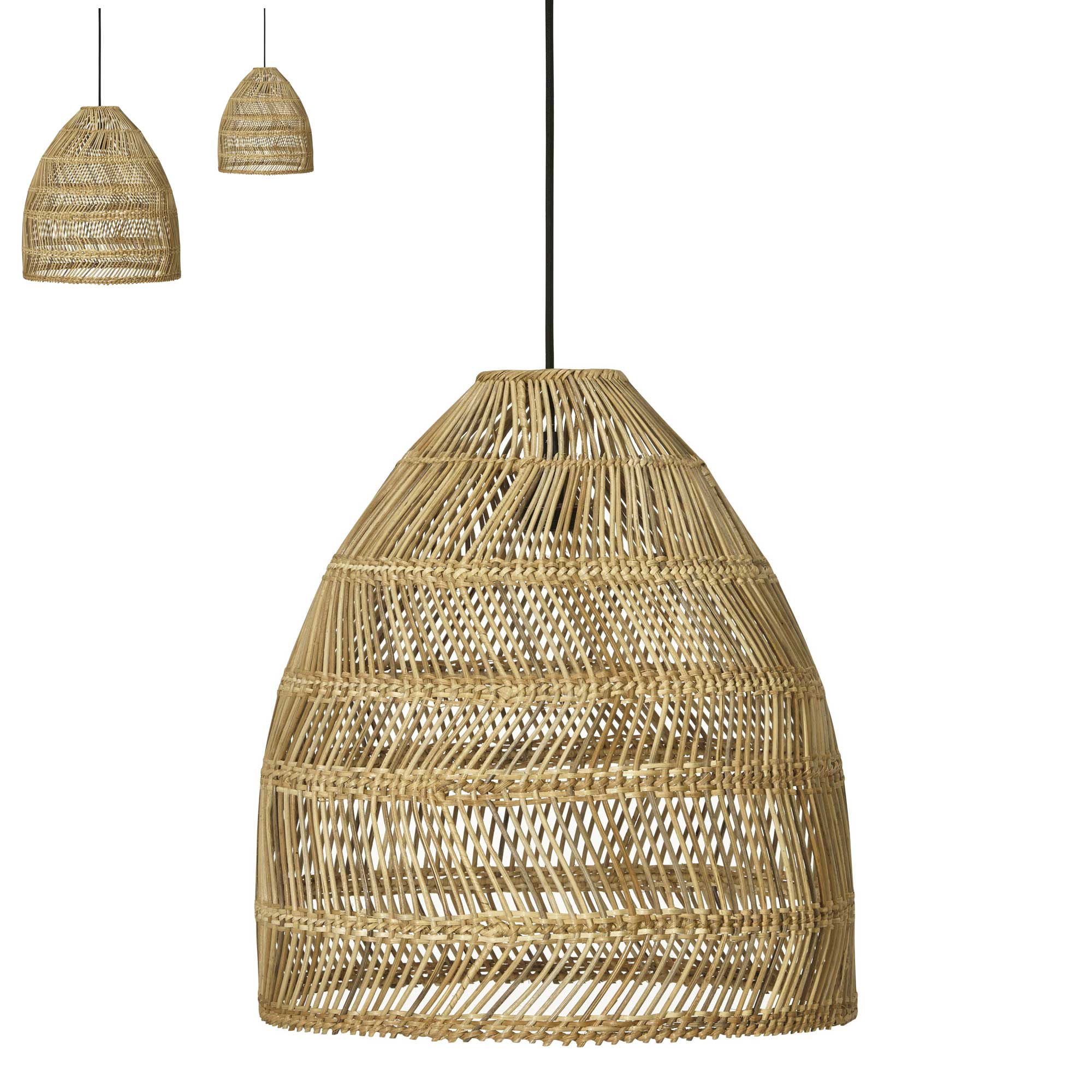 Rattan Lampe | Hängelampe | Landhaus Stil, Skandinavische Lampe | Hängelampe Wohnzimmer Naturmaterial Nachhaltig Hängelampe für Esstisch | Lampe kaufen ♥ Soulbirdee Lampenshop Rattan Lampe Natur in 3 Größen