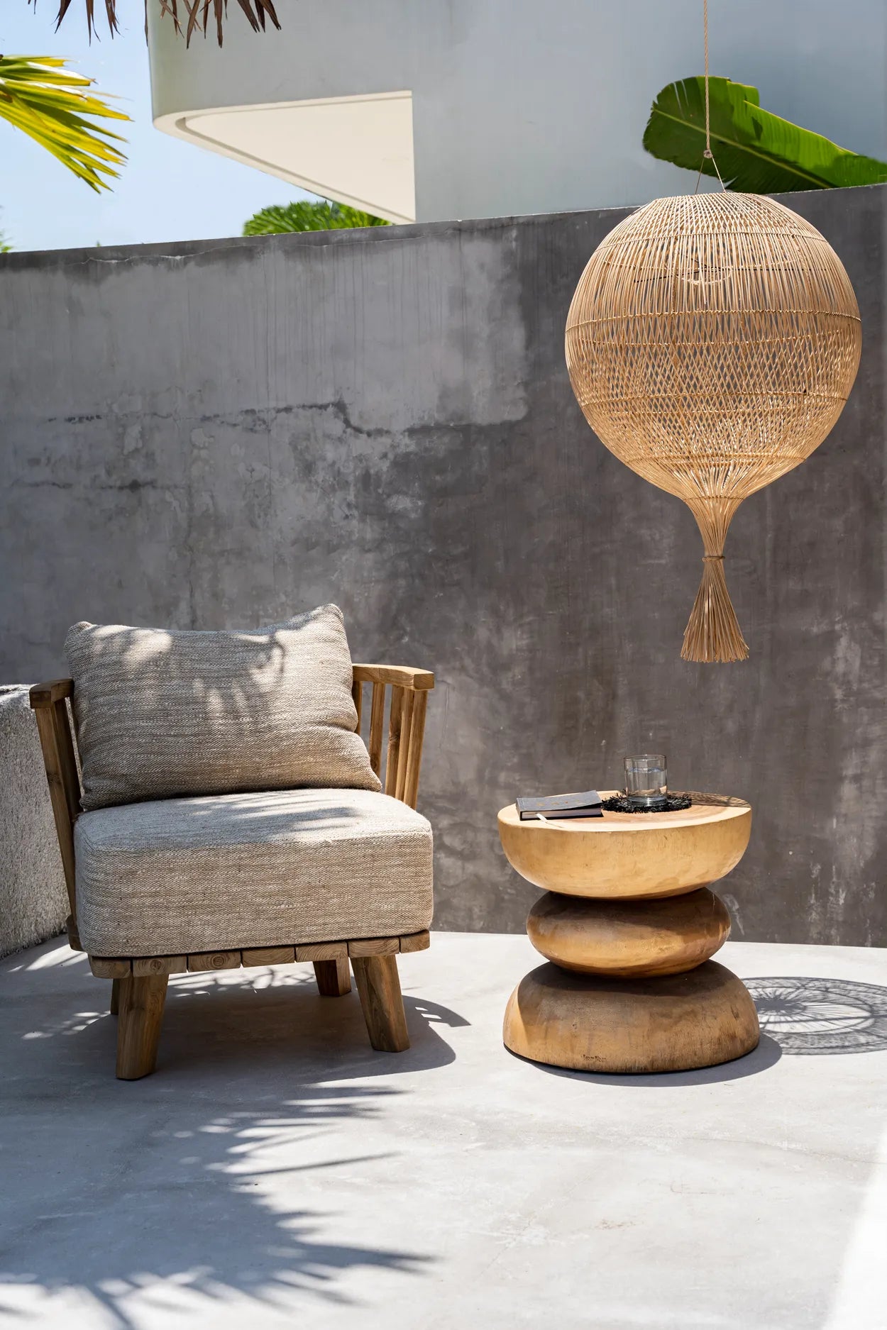 Rattan Lampenschirm Lampe Hängelampe Wantan handgemacht rund Rattan Lampe aus Bali Originelles Design und hochwertiger Lampenschirm Boho Style Bazar Bizar Soulbirdee Onlineshop