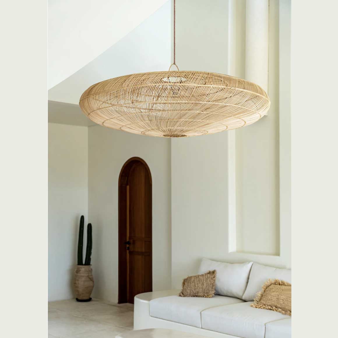 Rattan Lampenschirm MACARON ✓ XL & XXL ✓ Boho Design-Leuchte – Soulbirdee
