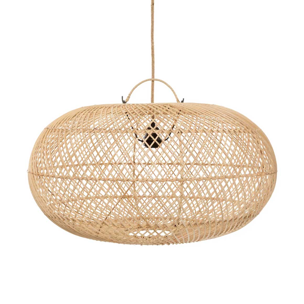 Rattan Lampenschirm Wholly ✓ Mediterrane Lampe, Hängelampe für Esstisch ✓ Schlafzimmerlampe Pendelleuchte Rattan ✓ Lampe kaufen im Lampenshop Soulbirdee