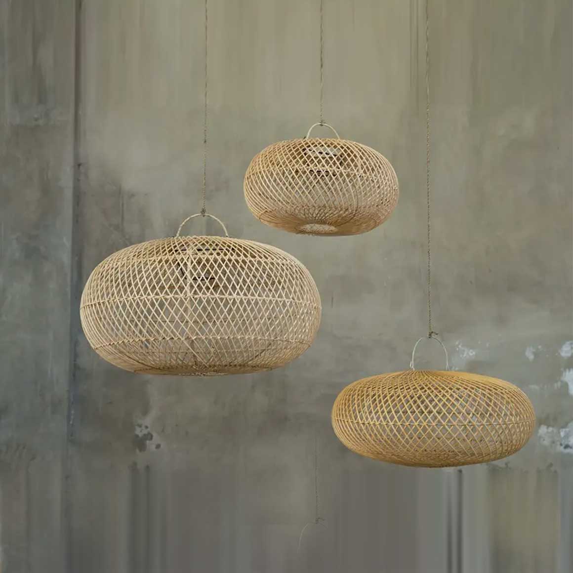 Rattan lampenschirm lampe hängelampe pendelleuchte wholly rund gross soulbirdee onlineshop bazar bizar