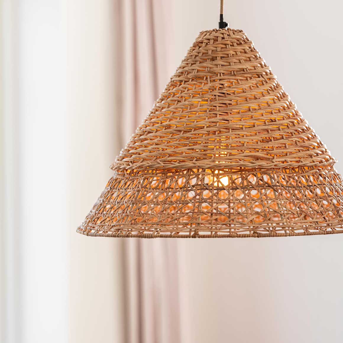 Rattanlampe hängelampe wohnzimmerlampe nordisch geflochten handgefertigt rund prhome pune soulbirdee