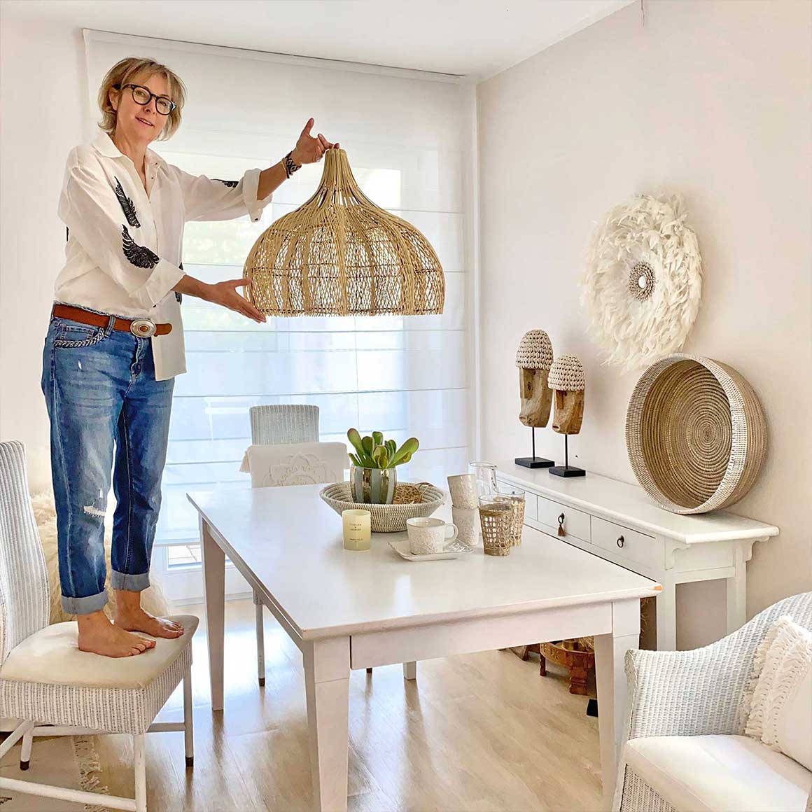 Rattan Lampe Beachhouse als Esstischleuchte ♥ Besonderer Rattan Lampenschirm als Hängeleuchte ♥ Rattan Lampe kaufen | Bazar Bizar ♥ Soulbirdee Shop Rattan Lampe Rattanleuchte Rattan Leuchte Rattanlampe kaufen Esstischleuchte Whipped Rattan Lampenschirm Hängeleuchte Boho Lampe Bazar Bizar Soulbirdee Lampenshop