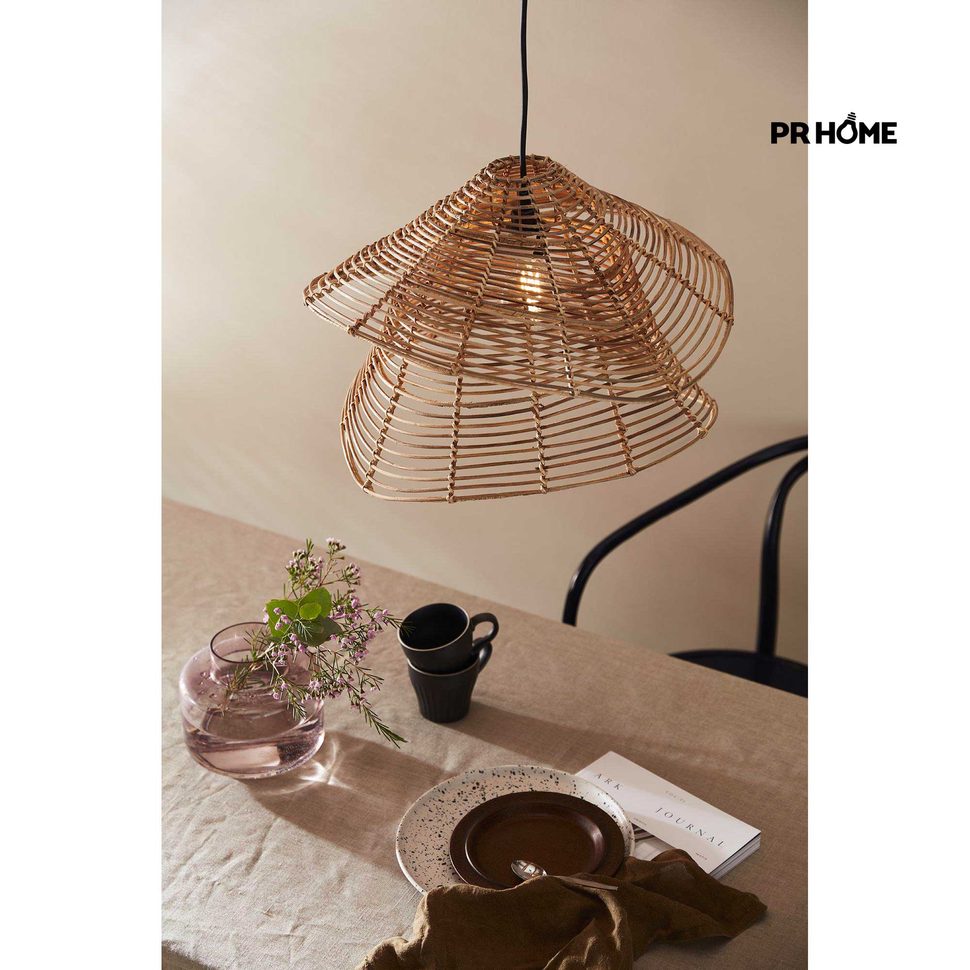 Rattan Deckenleuchte Scandi Hängeleuchte Prhome Lampe kaufen Rattanleuchte pendelleuchte 4051-BT02 Esstischlampe Soulbirdee Shop Onlineshop