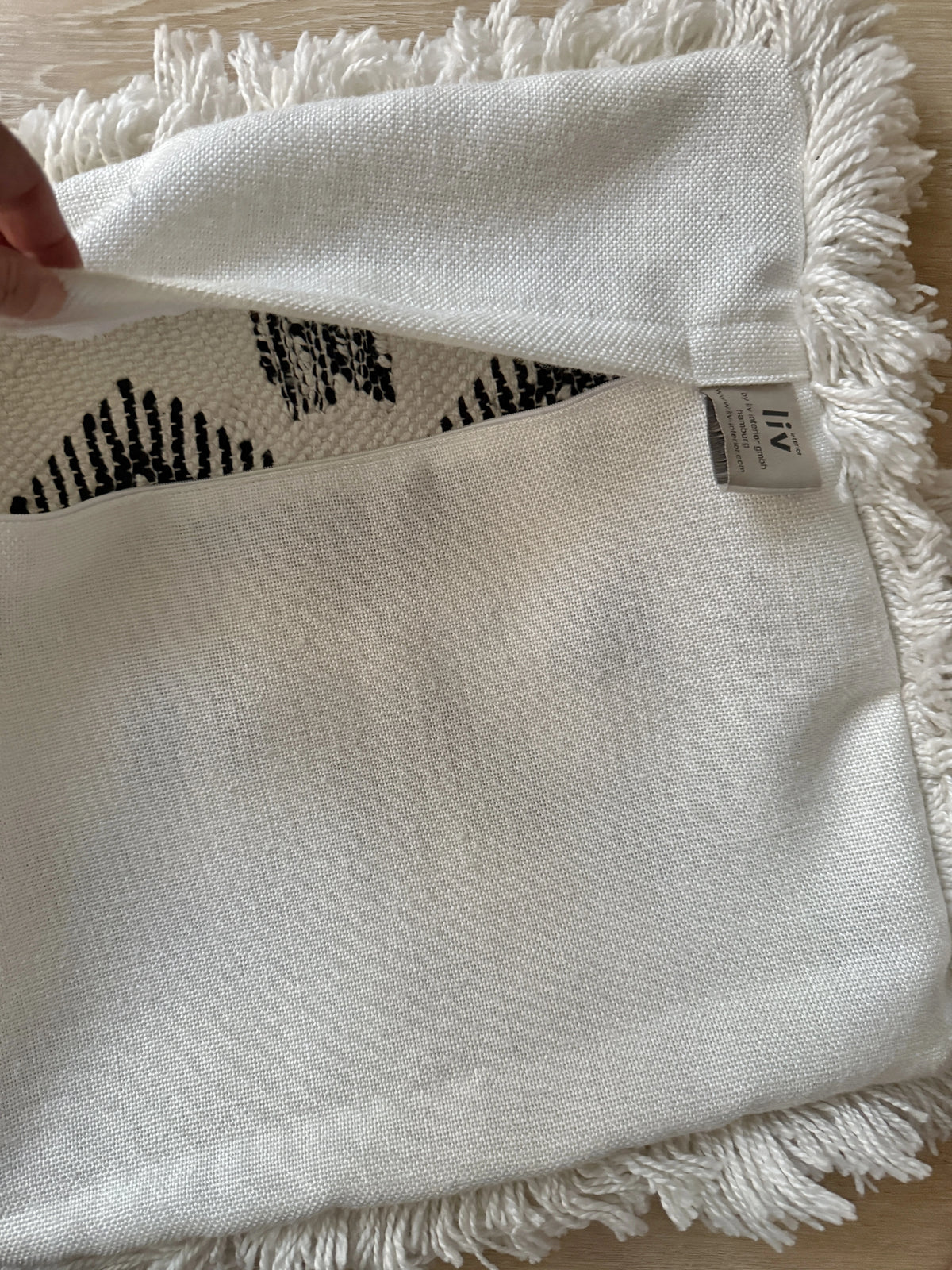 Boho Kissen Rückseite mit Reissverschluss