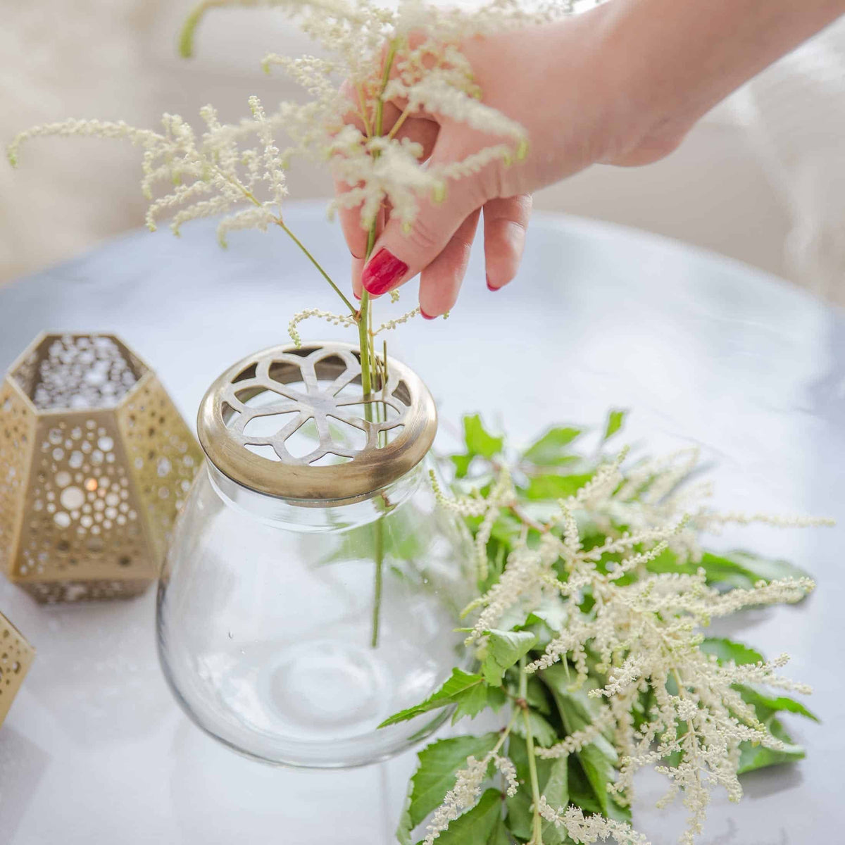 Vase mit Goldenem Rand | Glasvase