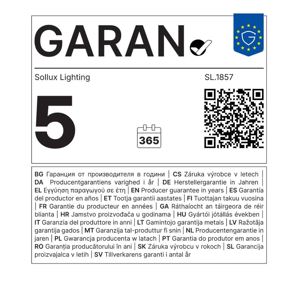 SL1857 Mula 25 Garan 5 Jahre