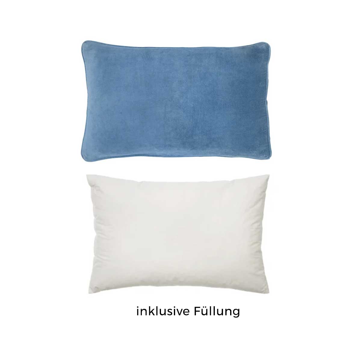 Samtkissen blau inklusive Inlet Füllung Soulbirdee Onlineshop