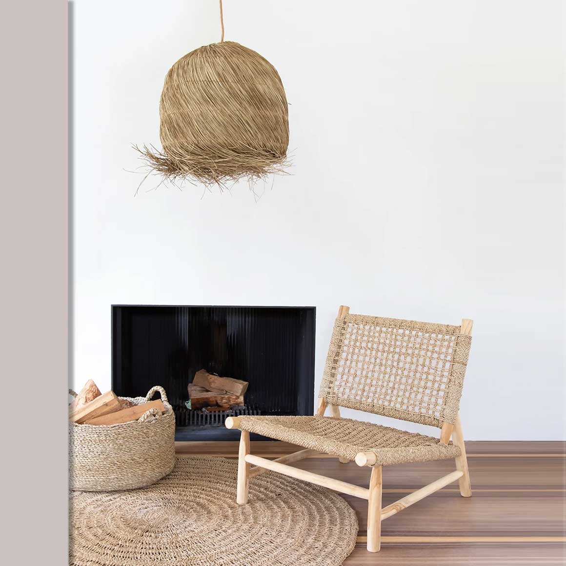 Seegras Hängelampe Wohnzimmer Lampe Boho Hängeleuchte von Bazar Bizar Deckenleuchte im Ibiza Stil | Boho Lampe kaufen im Soulbirdee Onlineshop