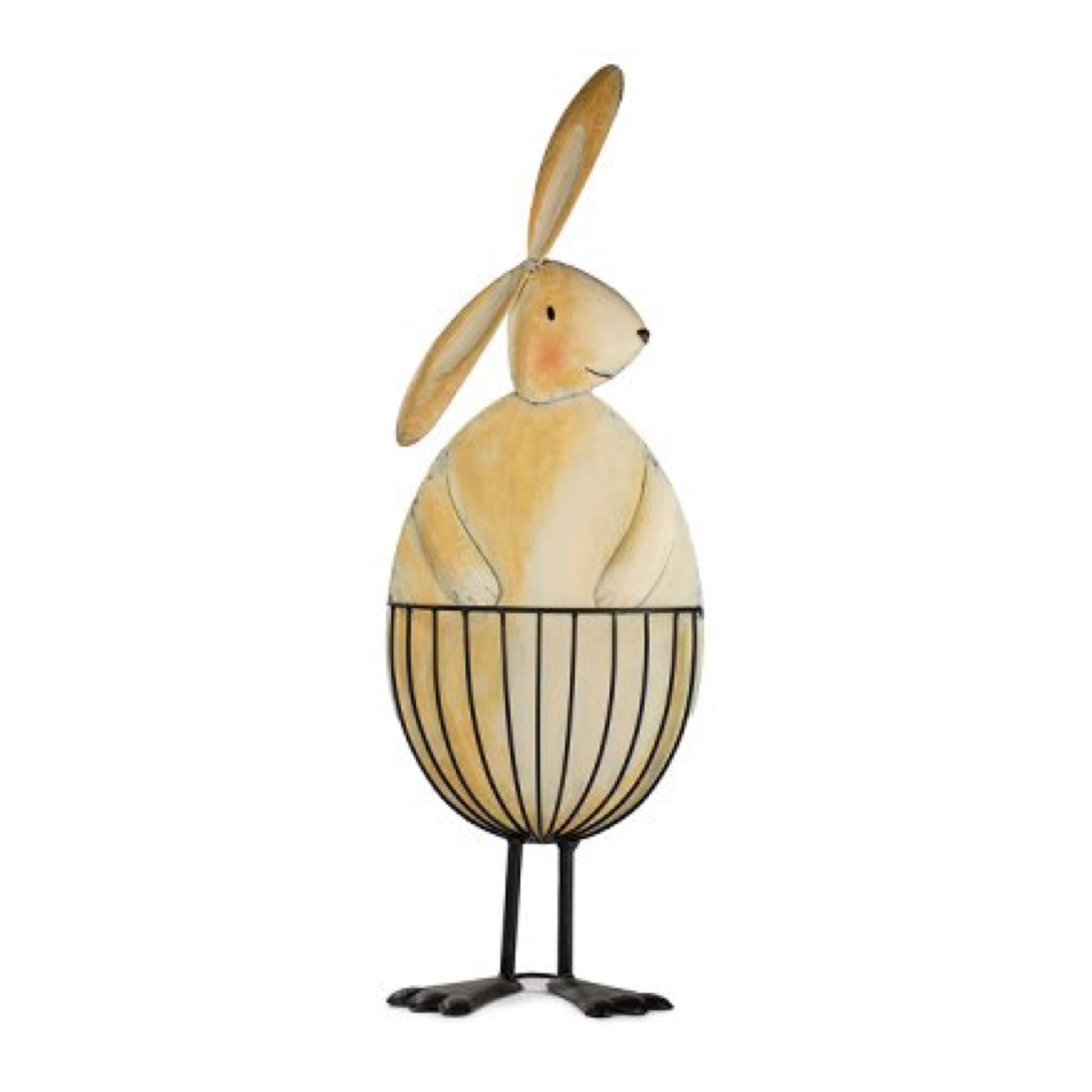 Süßer Hase mit korb Osterdeko Deko Ostern Tischdeko Hauseingang dekorieren Soulbirdee Onlineshop Blech Landhaus Figur