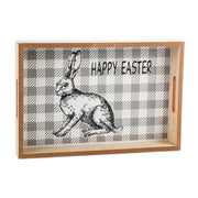 Tablett mit Hase in Grau Süße Osterdeko Serviertablett mit Griff Osterdeko Idee Oster Dekoration Geschirr Oster Dekoration Soulbirdee Onlineshop