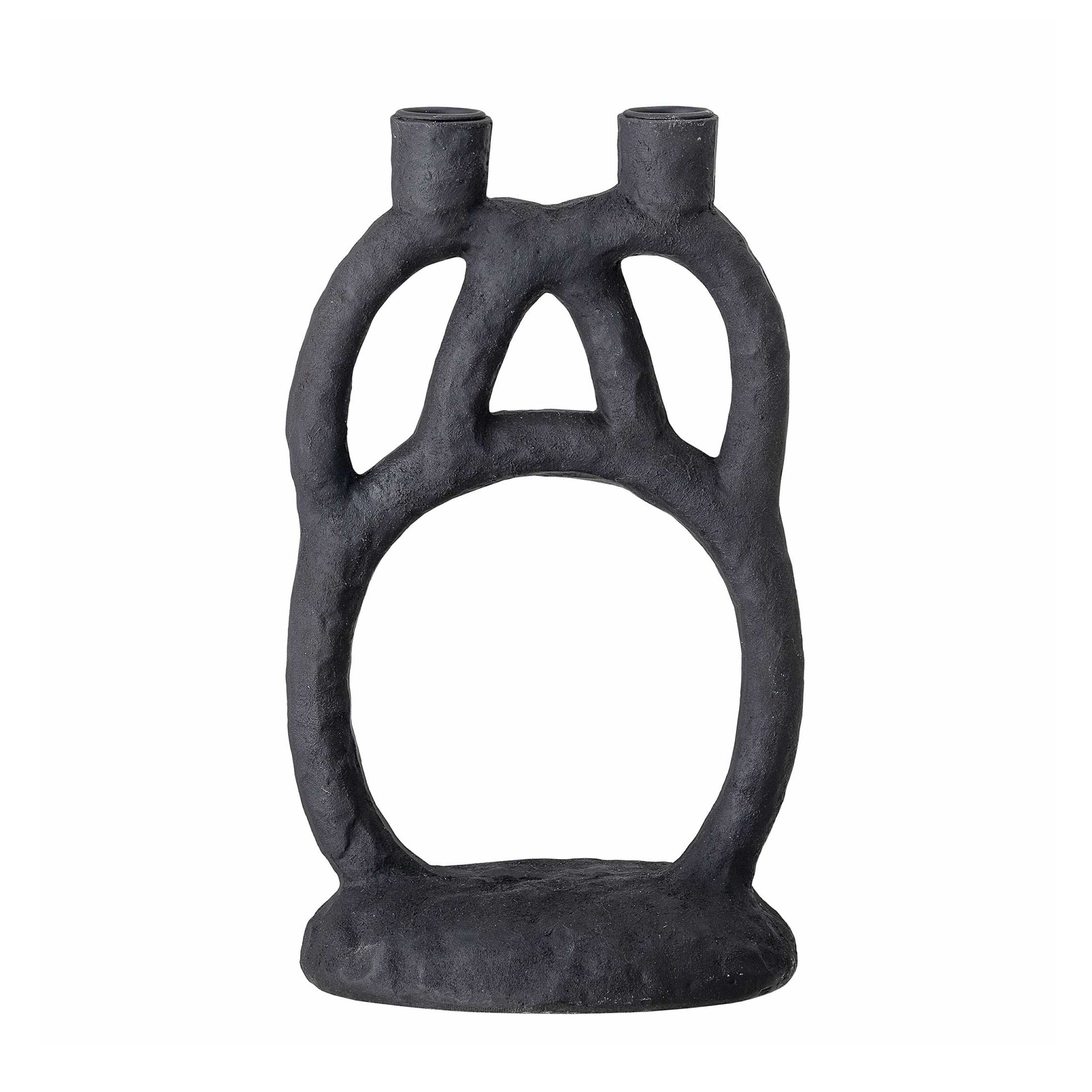 Schwarzer Kerzenhalter in verschlungener Form für 2 Kerzen ♥ eine ausgefallene Form, die 2 Kerzen trägt ♥ Schwarzen Kerzenhalter Online kaufen bei Soulbirdee Onlineshop
