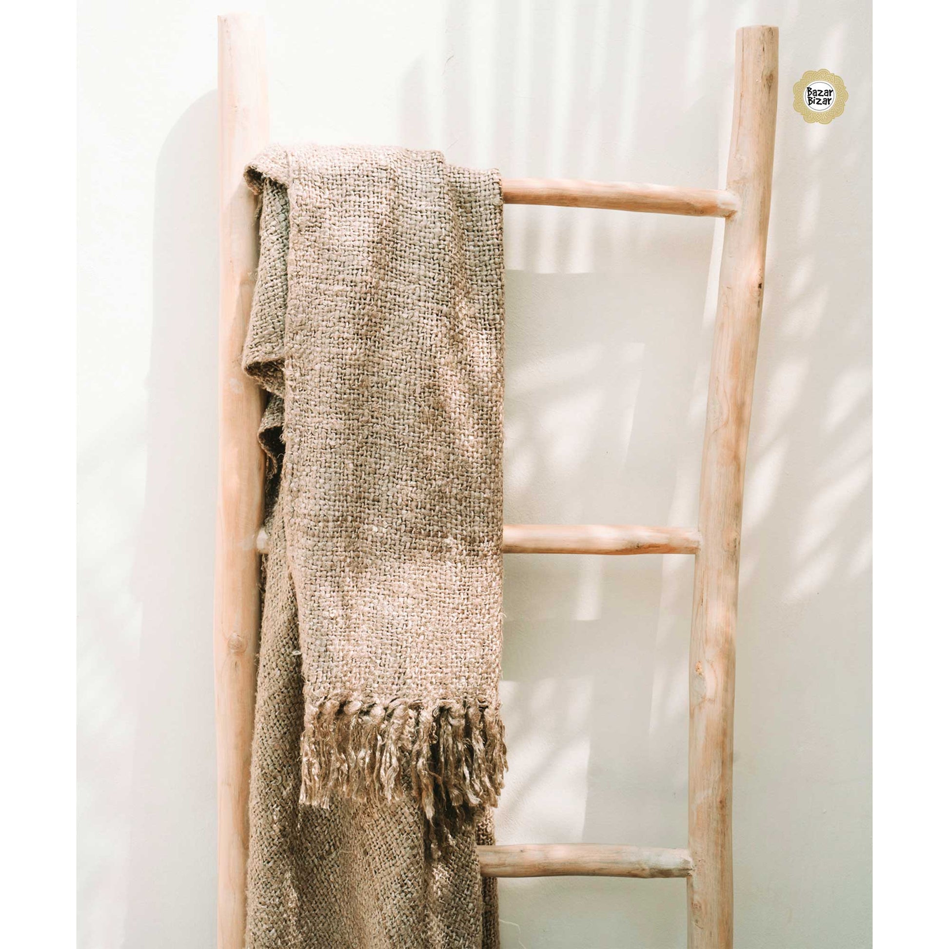 Sofadecke Weiche Decke Beige Nuss The s'il vous Plaid Wohndecke Fransen Textilien Baumwolle waschbar Bazar Bizar kaufen Soulbirdee Onlineshop