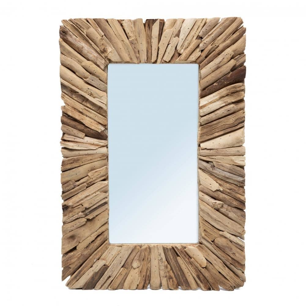 Treibholz Holz Spiegel Wandspiegel JAHU038N-M-60x40 eckig rechteckig Holz Bazar Bizar Wohndeko Ibiza Boho Stil Soulbirdee Onlineshop