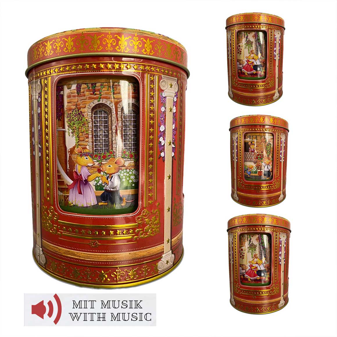 Spieluhrdose Karussell Romeo Julia Keksdose Mäuse Musik Melodie Stylebox Onlineshop Soulbirdee