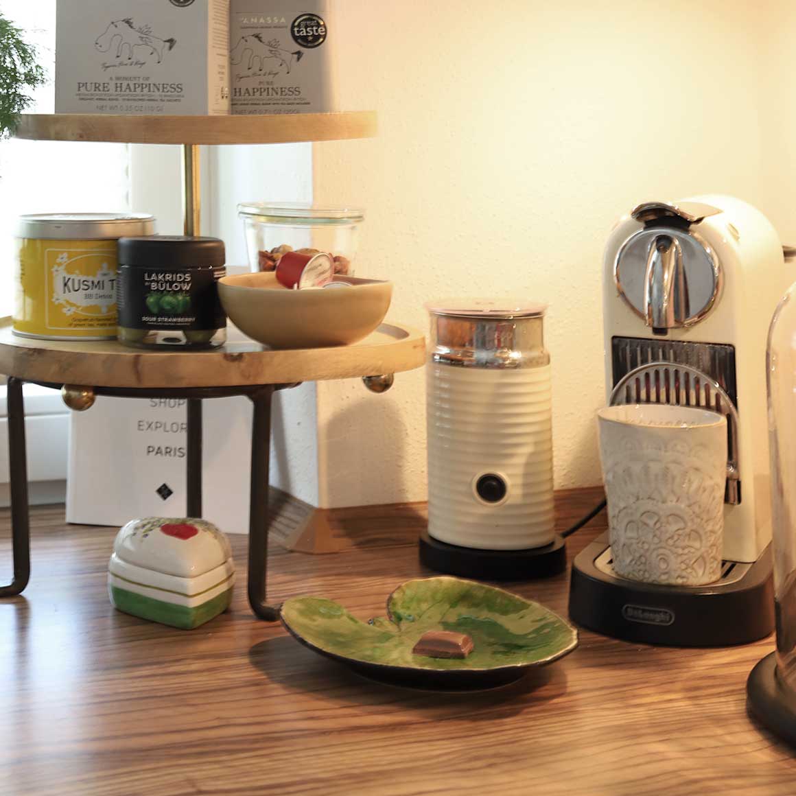 Stativ Standfuß STANLEY Kaffeebar Kaffeestation als Untersatz für ein Dekotablett ✓ Deko Zubehör für das Dekorieren von Lichthäusern ✓ Tablett dekorieren