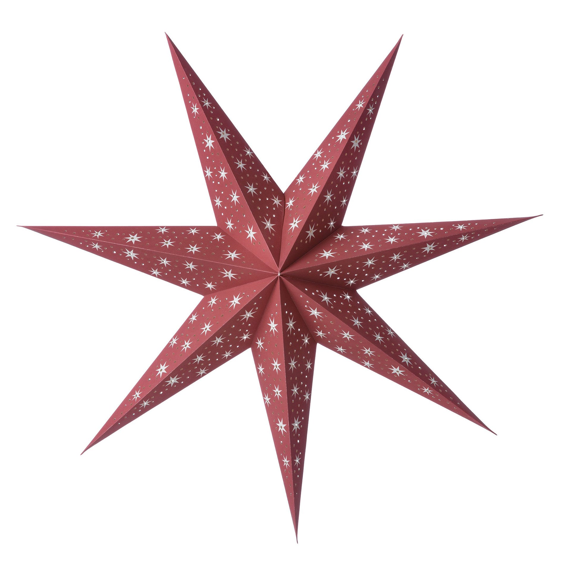Stern aus Papier als Weihnachtsdeko ♥ Weihnachtsstern mit 90 cm in der Farbe Kirsch Rot ♥ Papierstern online kaufen ♥ Adventsdekoration