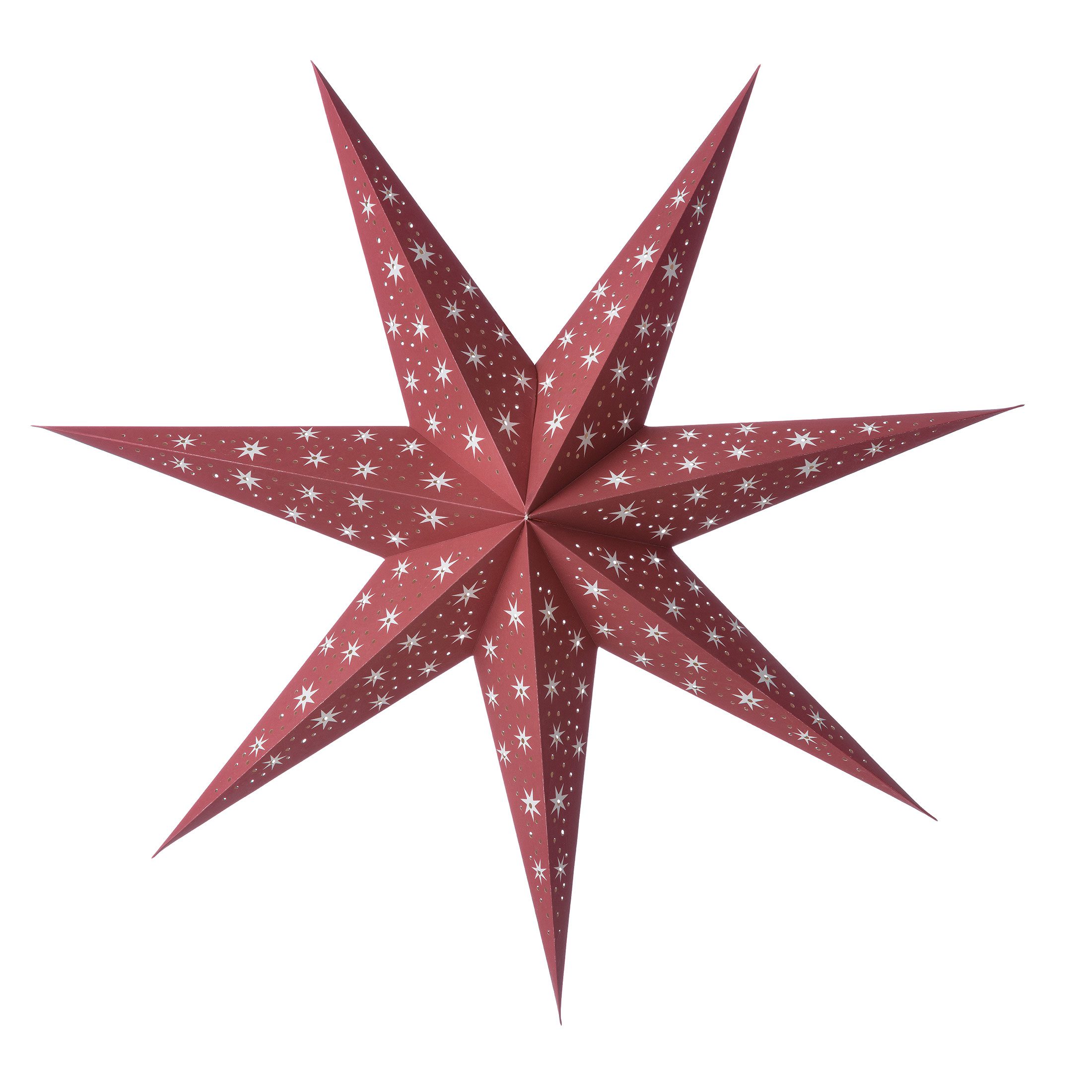 Stern aus Papier als Weihnachtsdeko ♥ Weihnachtsstern mit 90 cm in der Farbe Kirsch Rot ♥ Papierstern online kaufen ♥ Adventsdekoration