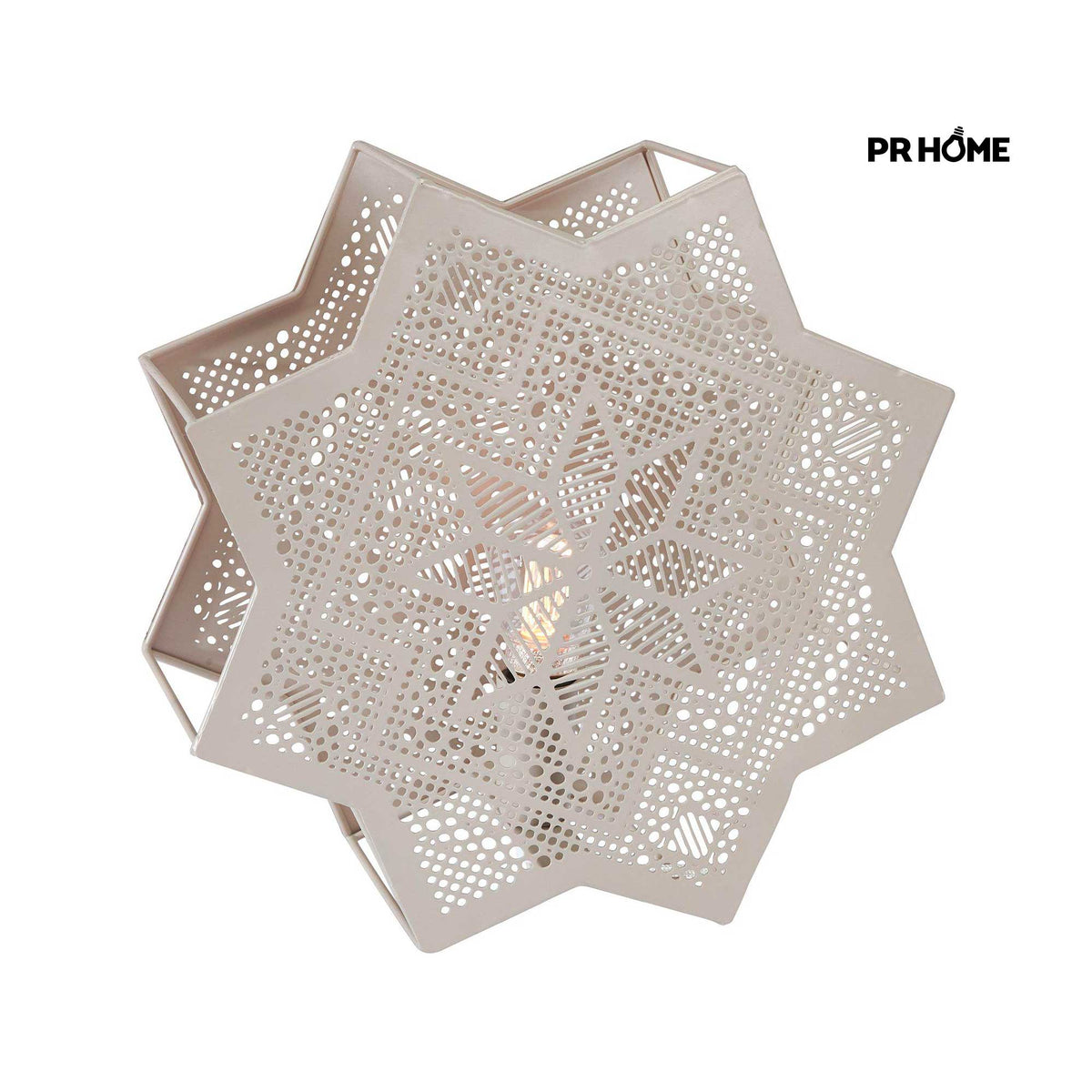 Sternlampe Elvira Beige 28cm ☆ Boho Weihnachtsstern Metall – Soulbirdee